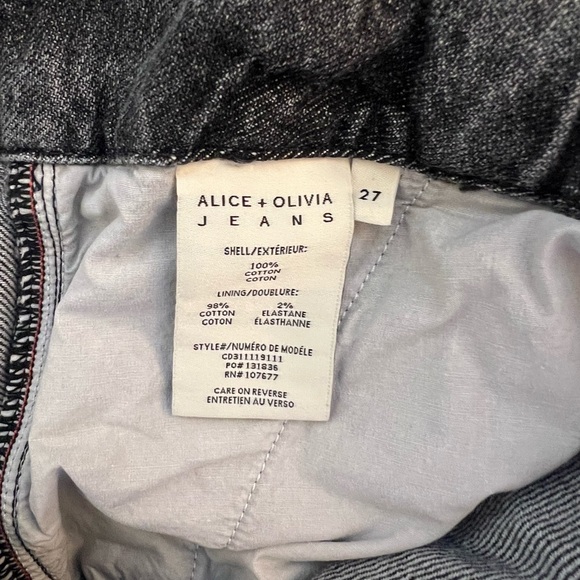 Alice + Olivia Black Washed High-Waist Wide-Leg Jeans - Picture 7 of 7